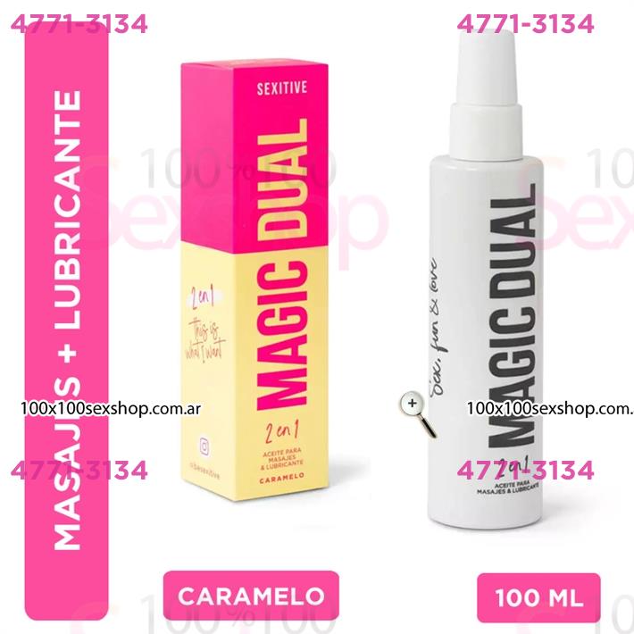 Cód: CA CR D022 - Magic Dual - Aceite para masajes & Lubricantes.  Aroma: Caramelo 100ml - $ 14900